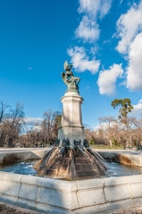 The Fountain of the Fallen Angel in Madrid, Spain.