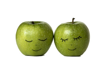Romantic apples in love