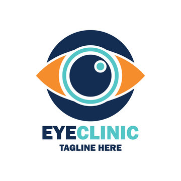 eye clinic / ophthalmic clinic / ophthalmology / optometrist icon with text space for your slogan / tagline, vector illustration