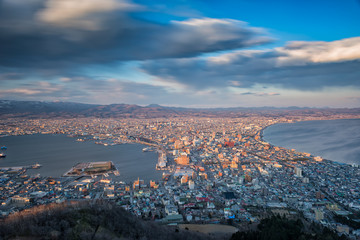 Hakodate City view from Mountain Hakodate. Hokkaido, Japan