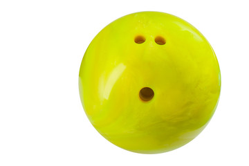 the bowling ball yellow isolated on white background
