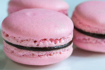 French desert pink macaron cakes