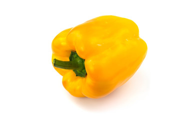 Fresh sweet yellow pepper isolated on white background
