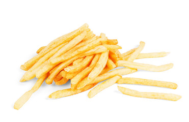 potato fry on white isolated background