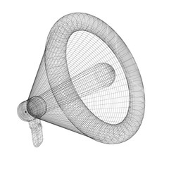 Speaking megaphone concept, public relation, advertising and promotion, event announcement. 3d render