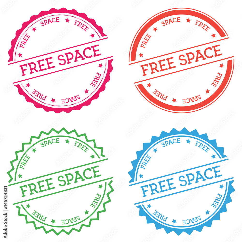 Poster free space badge isolated on white background. flat style round label with text. circular emblem vec