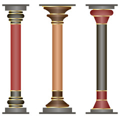 Set of columns in historic Minoan style