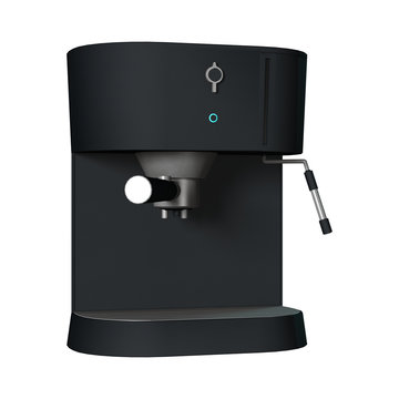 3D Rendering Coffee Machine on White