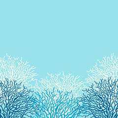 Sea life vector background with corals