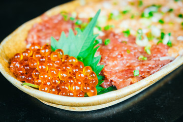Salmon and tuna tartar