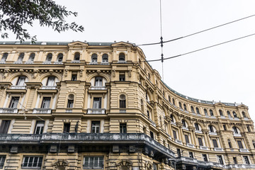 Obraz premium Street view of old town in Naples city, italy Europe