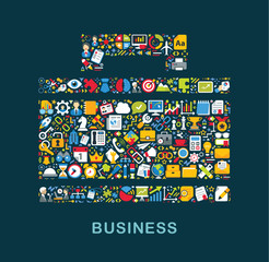Business icons are grouped in 