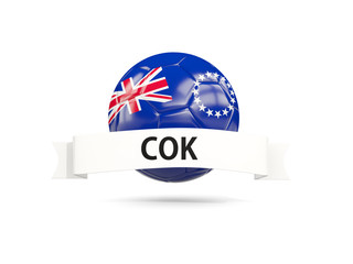 Football with flag of cook islands