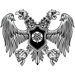 Obraz premium grunge skull coat of arms