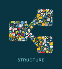 Business icons are grouped in "Structure" form