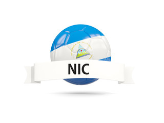 Football with flag of nicaragua