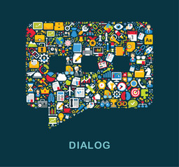 Business icons are grouped in 