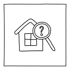 Doodle real estate house icon