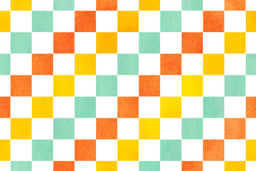 Watercolor square pattern.