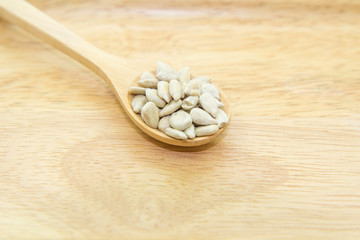 sunflower kernels in spoon