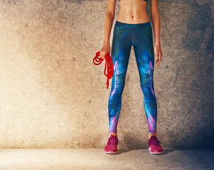 Woman with skipping rope.