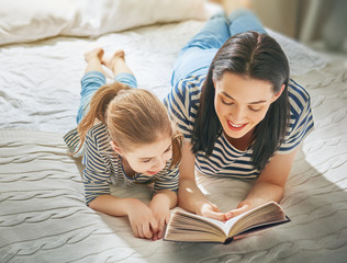 mother reading a book