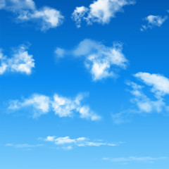 Blue sky with clouds.
