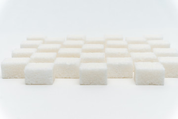 sugar cubes on a light background