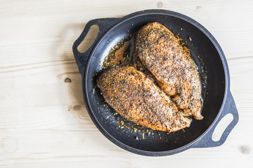 Baked chicken fillet in spices