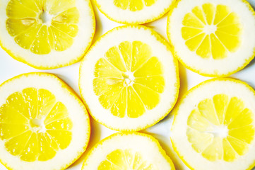 Lemon slices background. Lemon natural texture