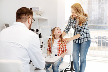 Excited family happy hearing great news