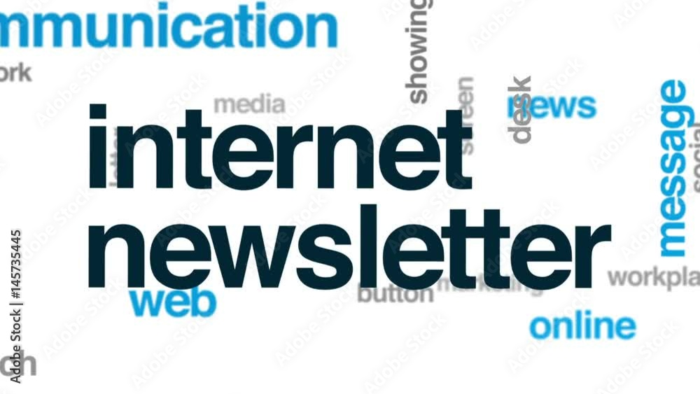 Poster internet newsletter animated word cloud, text design animation.