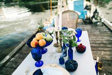 Decoration dinner for wedding couple