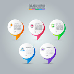 infographic design business concept with 5 options.