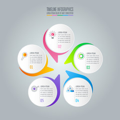 infographic design business concept with 5 options.