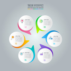 infographic design business concept with 6 options.