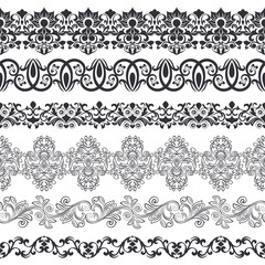 Seamless floral border template.