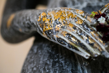Black Hand of Buddha selective focus