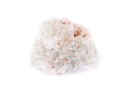 macro mineral prehnite stone on a white background