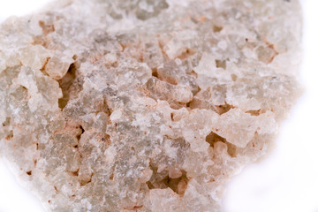 macro mineral prehnite stone on a white background