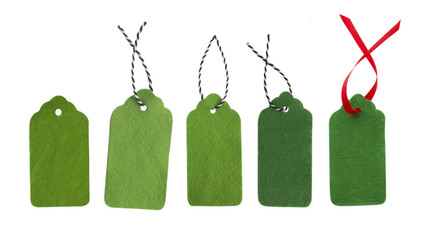 Gift tags of green colors. Sale labels. Price tags. Special offer and promotion. Store discount....