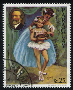 Ballerina and the Portrait of Guseppe Verdi by Cydney