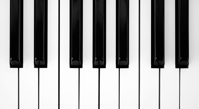 piano keyboard on black background

