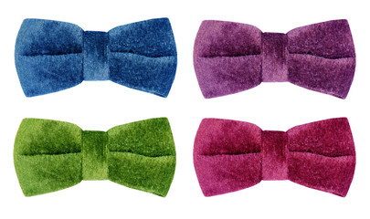 colorful of ribbon bow on an isolated white background