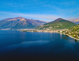 Naklejka na ściany i meble Domaso - Lago di Como (IT) - Vista aerea panoramica verso Gravedona