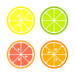 Citrus slices icons