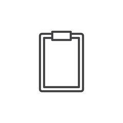 Empty clipboard line icon, outline vector sign, linear style pictogram isolated on white. Symbol, logo illustration. Editable stroke. Pixel perfect
