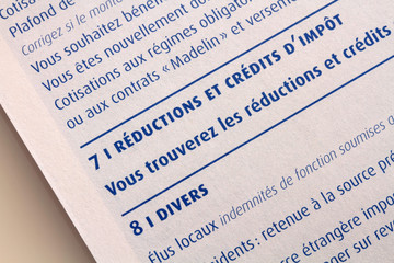réductions et crédits d'impôt 