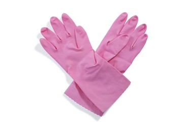 Overhead view of pink gloves