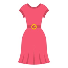 Pink dress icon isolated
